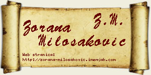 Zorana Milošaković vizit kartica